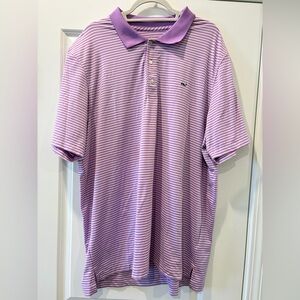 Vineyard Vines Lavender and White Striped Polo